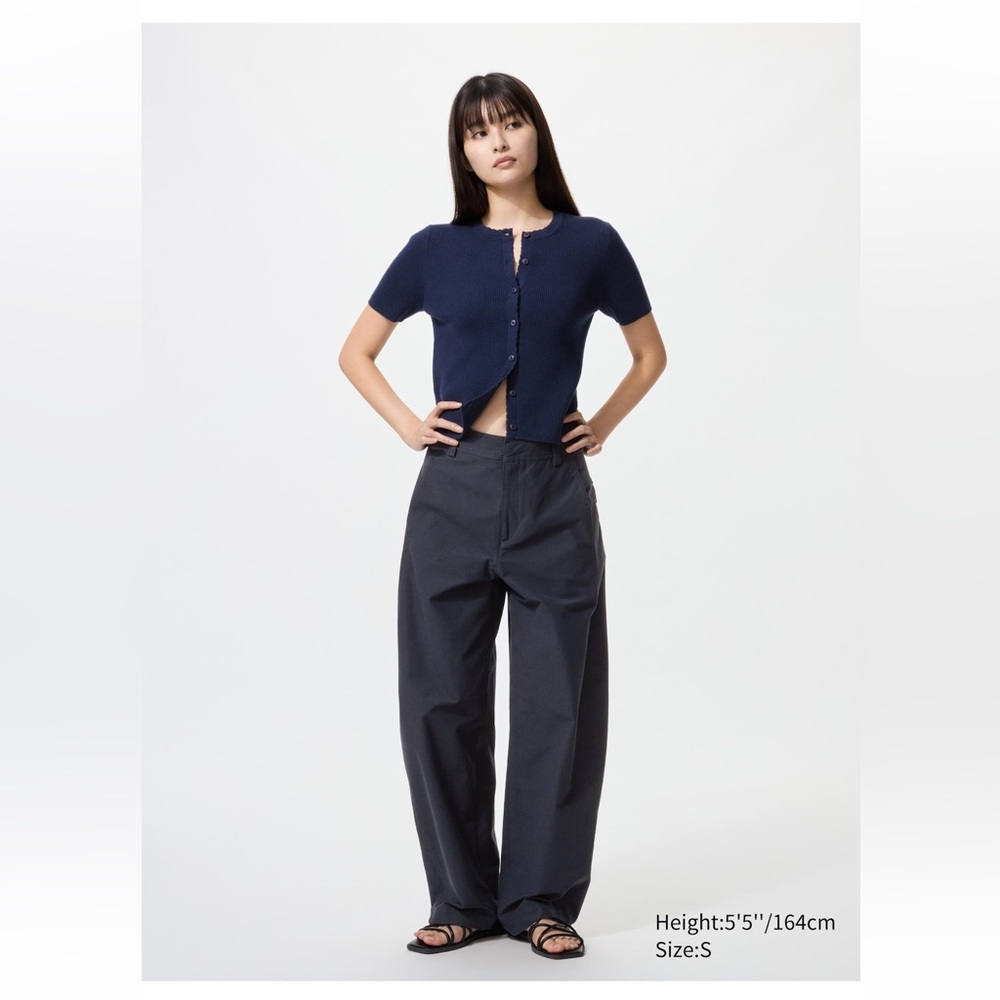 Uniqlo Navy Jersey Barrel Pants